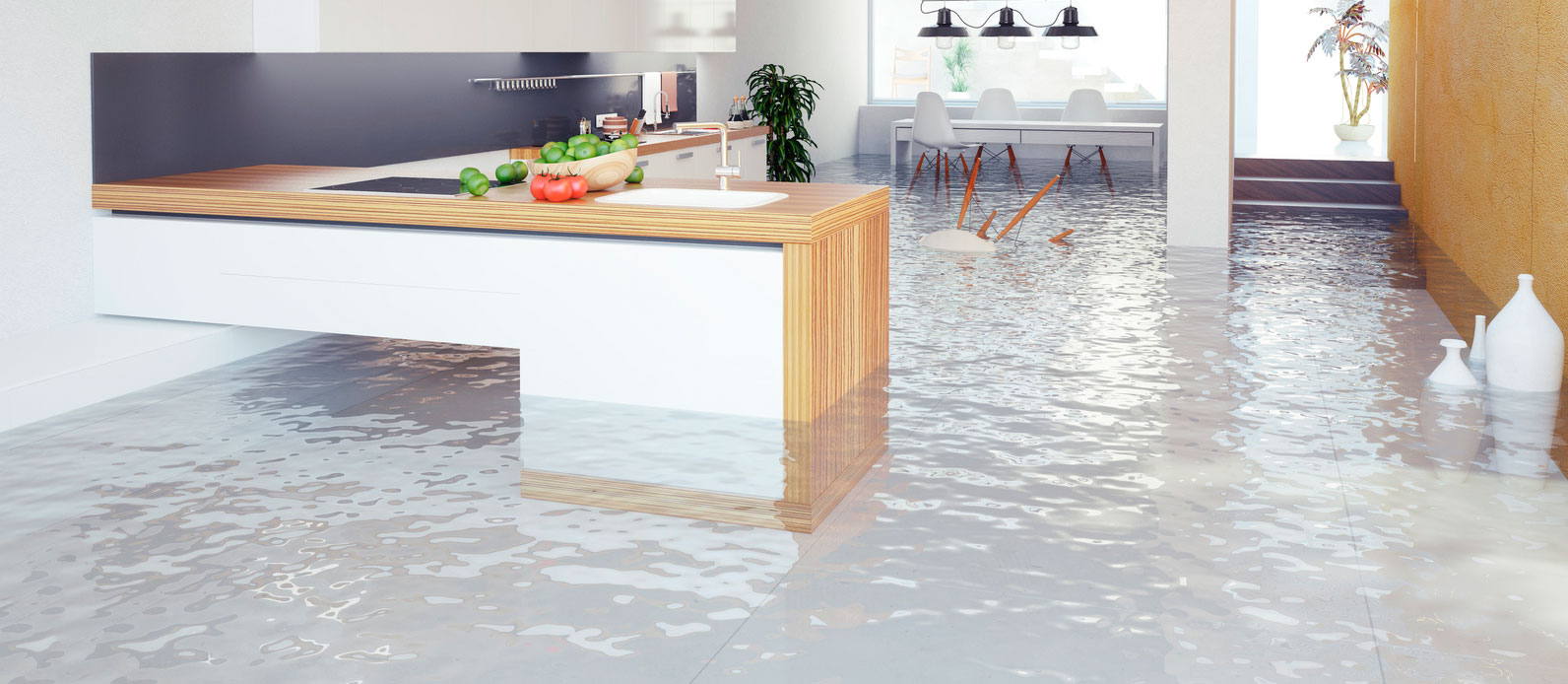 Imagen de una cocina inundada